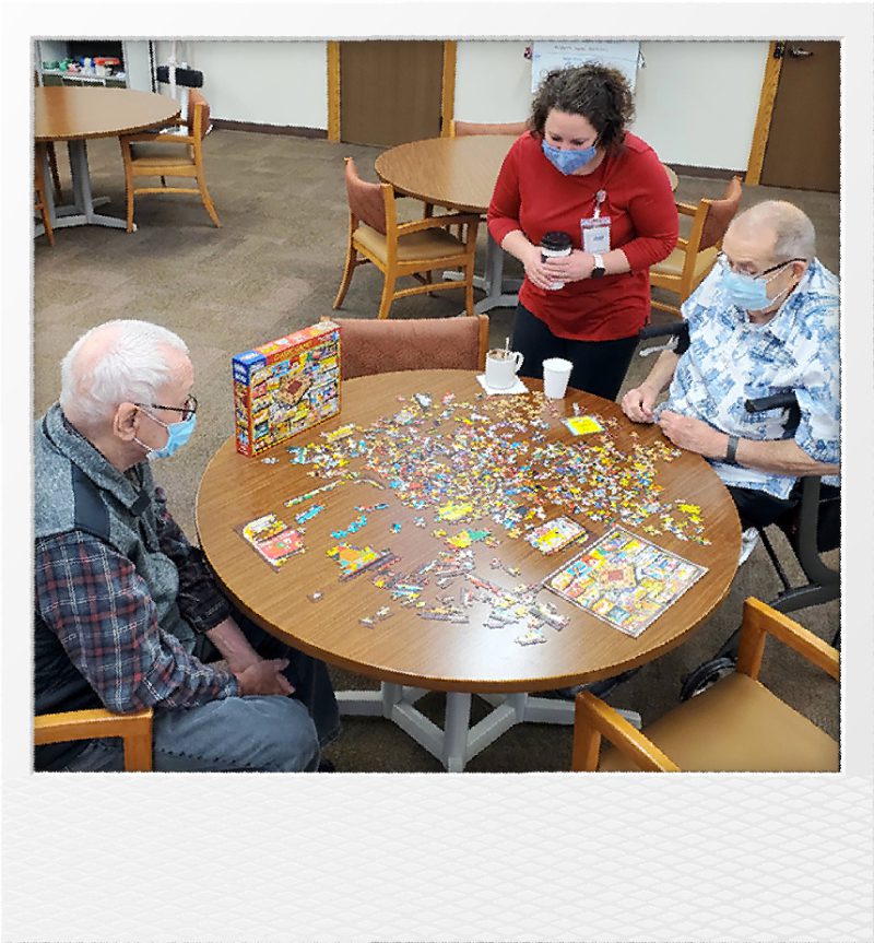 Group Putting Together a Puzzle