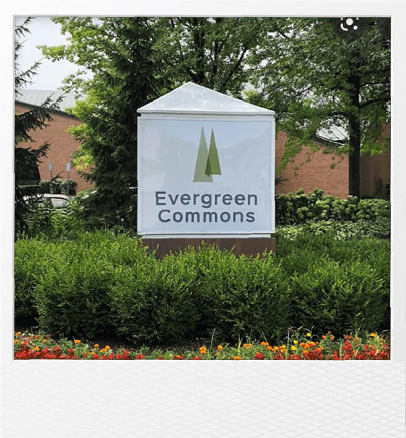 evergreen commons outdoor sign